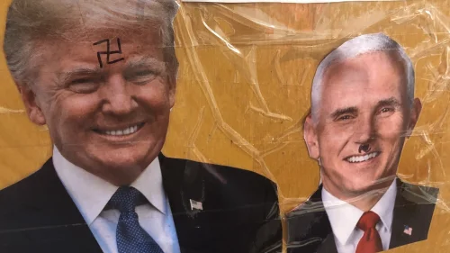 A picture on Jewish student's dorm room door at George Washington University in Washington, D.C.. Source: BDS Report/Twitter.