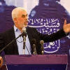 Hamas leader in Gaza Yahya Sinwar addresses members of the the Ezzedine al-Qassam Brigades in Gaza City, April 30, 2022. Photo by Attia Muhammed/Flash90.