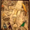 March Chagall's "White Crucifixion" depicted Jesus' crucifixion with strong Jewish imagery, thereby tying the holidays of Passover and Easter even closer together. Note: This is a screen grab, not the hi-res image. The original image belongs to the Art Institute of Chicago.