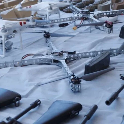 Smuggled weapons including drones. Credit: IDF Spokesman's Unit.