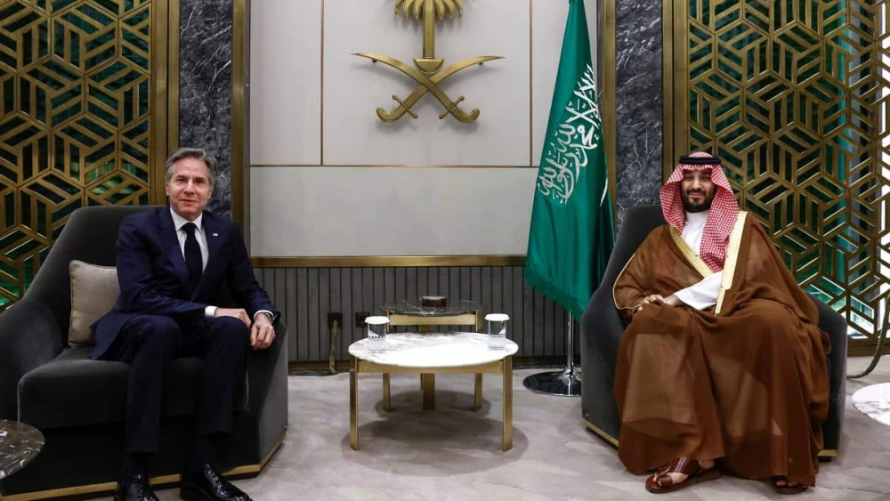 U.S. Secretary of State Antony Blinken with Saudi Crown Prince Mohammed bin Salman in Jeddah, March 20, 2024. Source: X/Secretary Antony Blinken.
