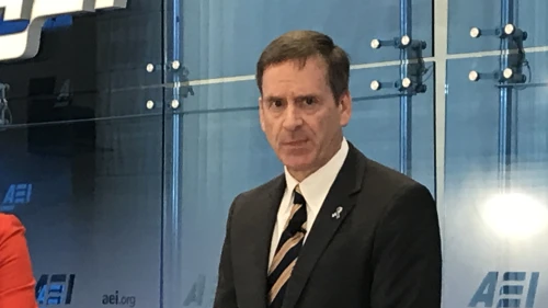 U.S. Agency for International Development Administrator Mark Green addresses the American Enterprise Institute in Washington, D.C., on Dec. 12, 2018. Credit: Jackson Richman/JNS.