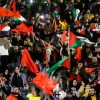 Palestinian supporters of Morocco celebrate the Qatar 2022 World Cup quarter-final match between Morocco and Portugal, in Nablus, Dec. 10, 2022. Photo by Nasser Ishtayeh/Flash90.