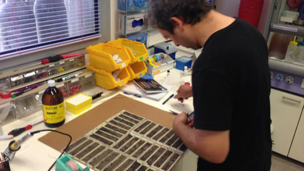 Inside the studio of the Israeli start-up SolarPaint. Credit: Courtesy of SolarPaint.