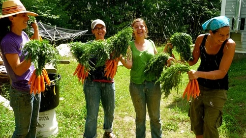 Click photo to download. Caption: Staff and participants of the Adamah Jewish farming program wash the harvest in Falls Village, Conn., in 2012. Credit: Courtesy of Hazon.