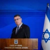 Israeli Foreign Minister Gideon Sa'ar speaks to reporters at the ministry in Jerusalem, Jan. 13, 2025. Photo by Chaim Goldberg/Flash90.