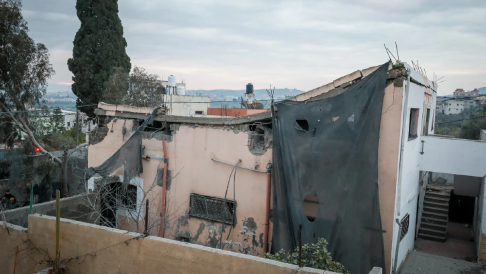 The home of terrorist Mahmoud Jaradat, which was demolished by the Israeli military, in Silat al-Harithiya, near Jenin, on Feb. 14, 2022. Photo by Flash90.