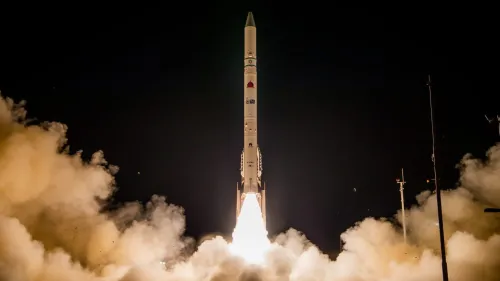 “Okef 13” satellite launch from Palmachim Airbase in central Israel on March 29, 2023. Credit: Israel Ministry of Defense Spokesperson's Office.