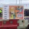 A poster outside of the British Labour Party conference alluding to Jeremy Corbyn. Credit: James Marlow.