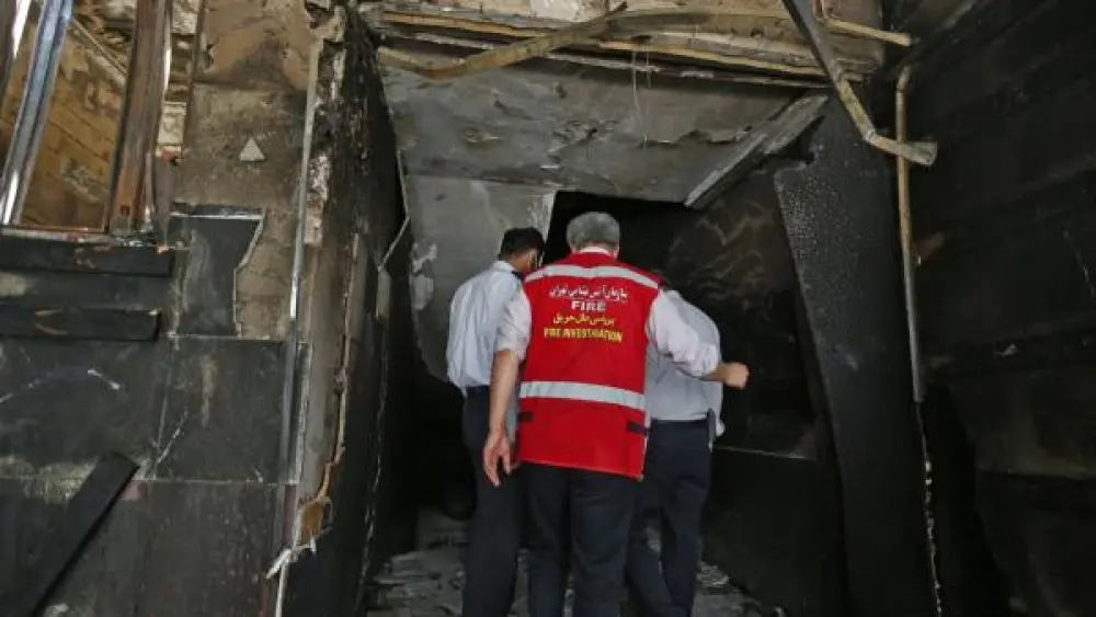 Two people were killed and three injured in an explosion at the Sepahan Bresh factory near Tehran on July 6, 20202. Source: Twitter/Araby.org.