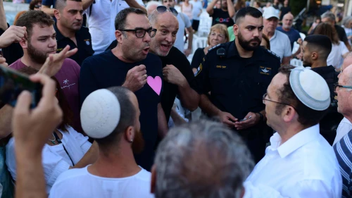 Radical secular protesters clash with religious Jews in Tel Aviv on Yom Kippur, Sept. 24, 2023. Photo by Tomer Neuberg/Flash90.