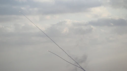Rockets launched from the Gaza Strip into Israel, on the eight day of Operation Protective Edge, July 15, 2014. Photo by Yossi Aloni/Flash90.
