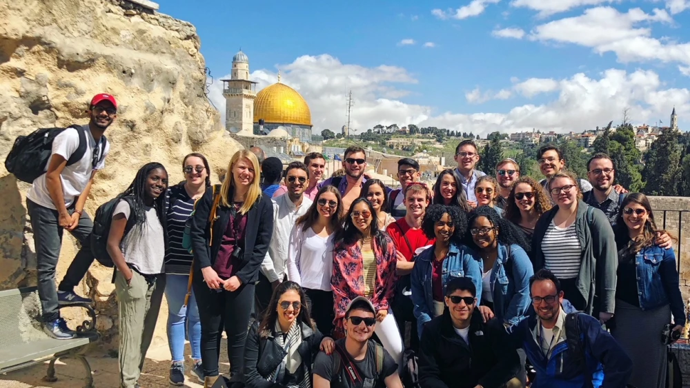 Students in Jerusalem during a Maccabee Task Force trip to Israel. Credit: Maccabee Task Force.