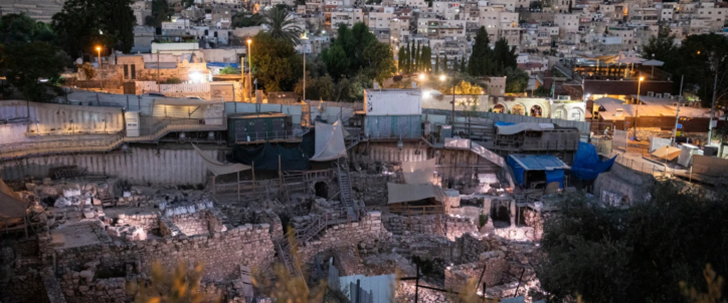 The Givati Parking Lot excavation grounds next to the City of David National Park, across the street from the Old City walls surrounding the Al Aqsa mosque compound, July 14, 2019. Photo by Hadas Parush/Flash90.