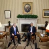 Click photo to download. Caption: President Barack Obama and Prime Minister Benjamin Netanyahu of Israel deliver statements to the press prior to their bilateral meeting in the Oval Office, March 5, 2012. Credit: Official White House Photo by Lawrence Jackson.