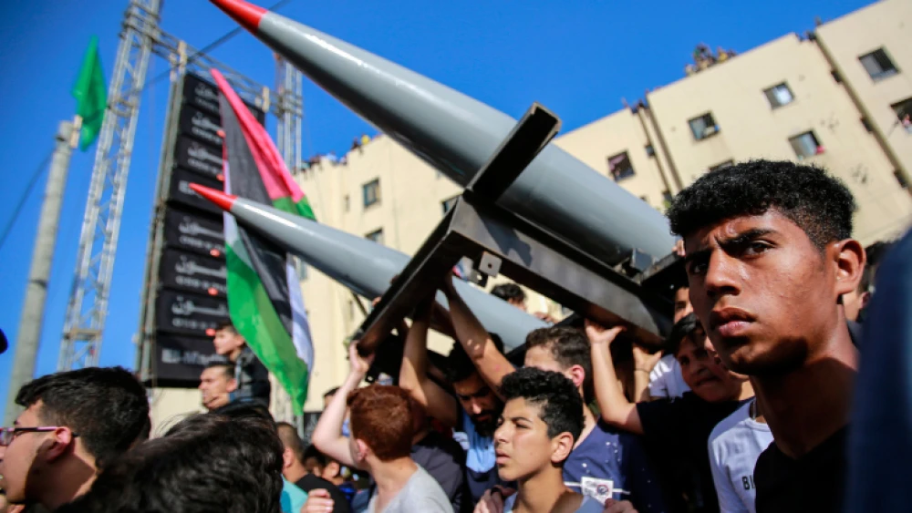 A Hamas rally in Beit Lahiya in the Gaza Strip on May 30, 2021. Photo by Atia Mohammed/Flash90.