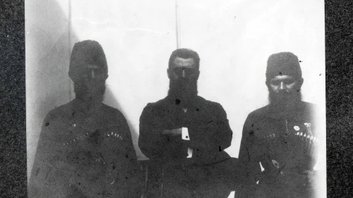 Theodor Herzl and Zionist delegates from Russia at the Sixth World Zionist Congress in 1903.