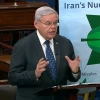 Sen. Robert Menendez (D-N.J.) discusses Iranian nuclear activities on the floor of the U.S. Senate on Feb. 1, 2022. Source: Screenshot.