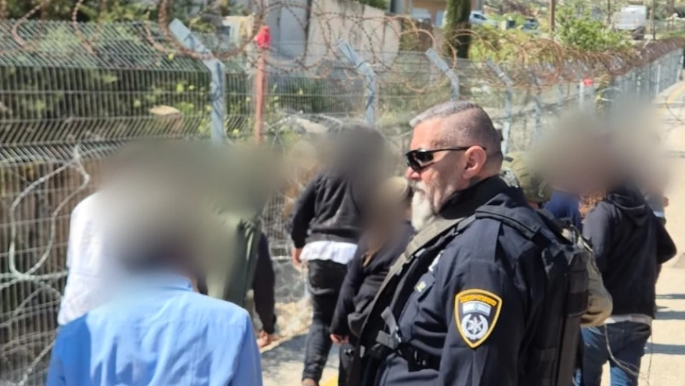 Israeli civilians are detained by police after crossing into Syrian territory, April 22, 2026. Credit: Israel Police's Spokesperson's Unit.