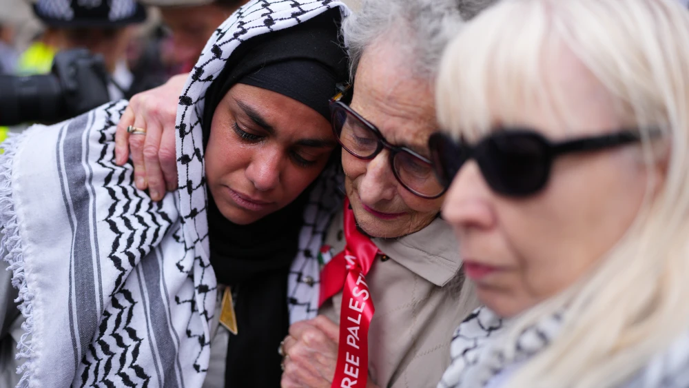 Palestine Action supporters react after the Court of Appeal ruled in favor of the British government, June 15, 2026. Photo by Carl Court/Getty Images.