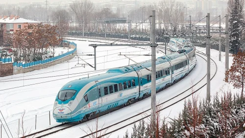 A Siemens-made high-speed train in Ankara, Turkey. Credit: mikhail.krivyy/TrainPix via Wikimedia Commons.