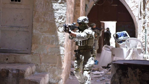 Israeli security personnel during a counter-terror operation in northern Samaria on July 5, 2025. Credit: Israel Police.