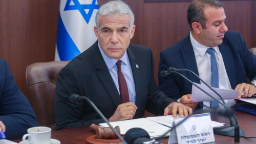 Israeli Prime Minister Yair Lapid leads a Cabinet meeting in Jerusalem, July 3, 2022. Credit: Marc Israel Sellem/POOL.