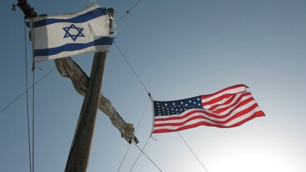 Israeli and American flags. Credit: James Emery.