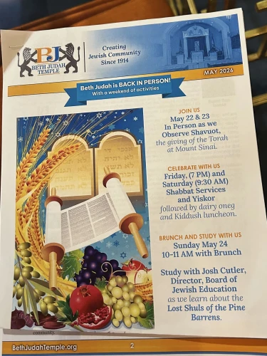 A newsletter issued by Beth Judah Temple in Wildwood, N.J., May 2026. Photo by Ethel G. Hofman.
