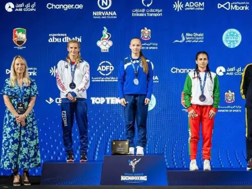 Israel's Yulia Sachkov wins gold at the 2025 World Kickboxing Championships, Nov. 28, 2025. Credit: Israel Kickboxing Federation.