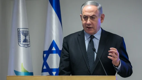 Israeli Prime Minister Benjamin Netanyahu speaks during a press conference at the Health Ministry in Jerusalem, on March 4, 2020. Photo by Olivier Fitoussi/Flash90.