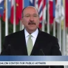 Dore Gold addresses the Rally for Equal Rights at the United Nations in Geneva, Switzerland, March 18, 2019. Credit: YouTube/ UN Watch.
