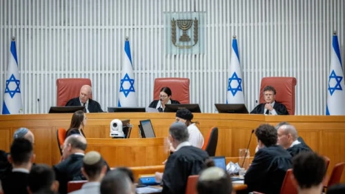 The Supreme Court weighs in on a Basic Law shielding Israel's prime minister from removal, Aug. 3, 2023. Photo by Yonatan Sindel/Flash90.