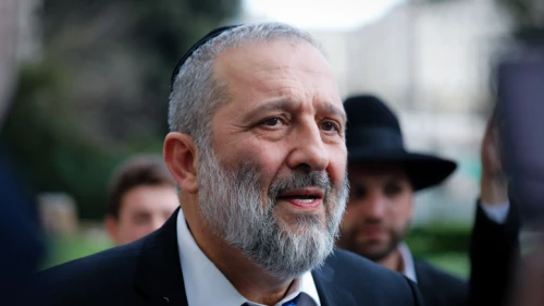 Israeli Interior Minister Aryeh Deri delivers a statement to the media a day before the Israeli election, in Jerusalem on March 1, 2020. Photo by Olivier Fitoussi/Flash90.