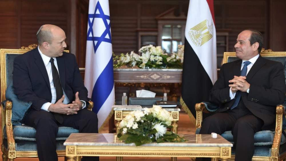Israeli Prime Minister Naftali Bennett meets with Egyptian President Abdel Fattah el-Sisi in Sharm el-Sheikh, Egypt, on Sept. 13, 2021. Photo by Kobi Gideon/GPO.