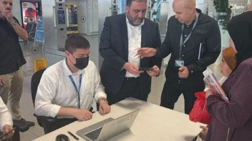 Israel Interior Minister Moshe Arbel at Ramon Airport near Eilat, April 1, 2025. Credit: Population and Immigration Authority.