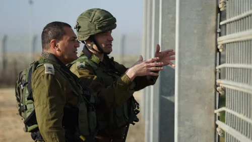 Israel Defense Forces Maj. Gen. Eyal Zamir, GOC of the Southern Command, near the Kerem Shalom border crossing between Israel and the Gaza Strip in late January after a Hamas tunnel was destroyed. Credit: IDF Spokesperson’s Unit.