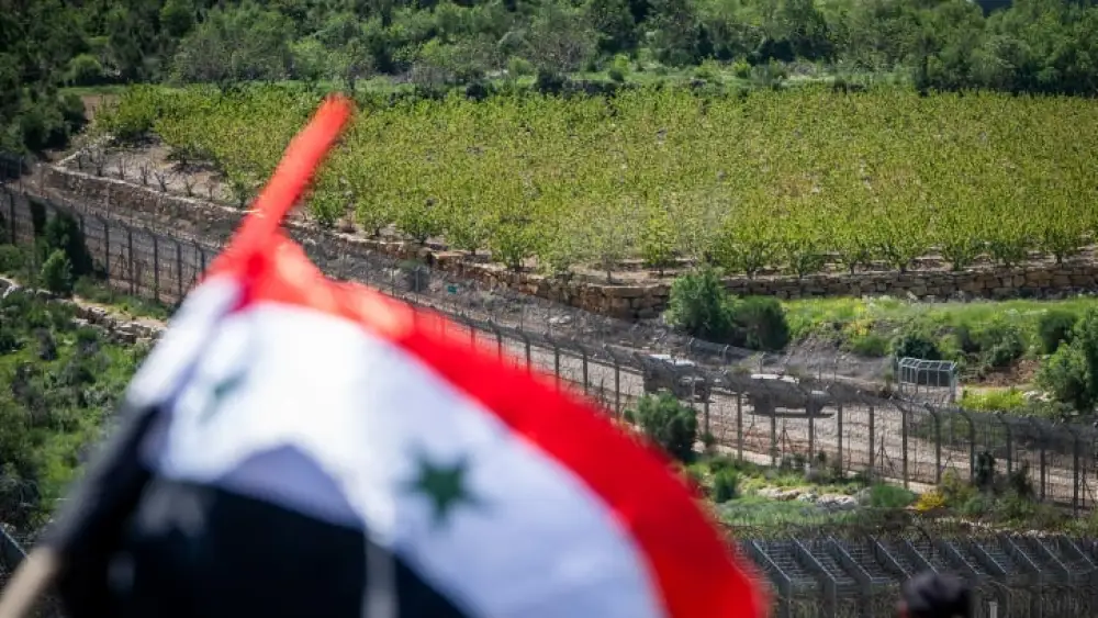 Druze from villages in Northern Israel celebrate the Syrian Independence Day in Majdal Shams, Golan Heights, near the border with Syria, April 17, 2023. Photo by Ayal Margolin/Flash90.