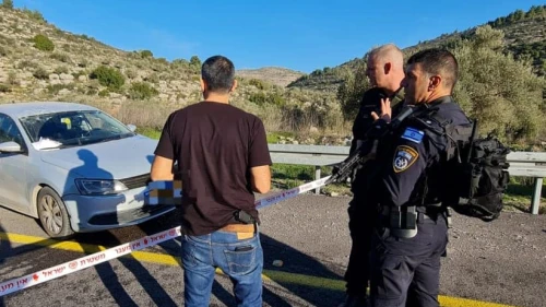 An Israeli man was killed in a terror shooting along Route 465 in the Binyamin region of Samaria. Credit: Binyamin Regional Council.