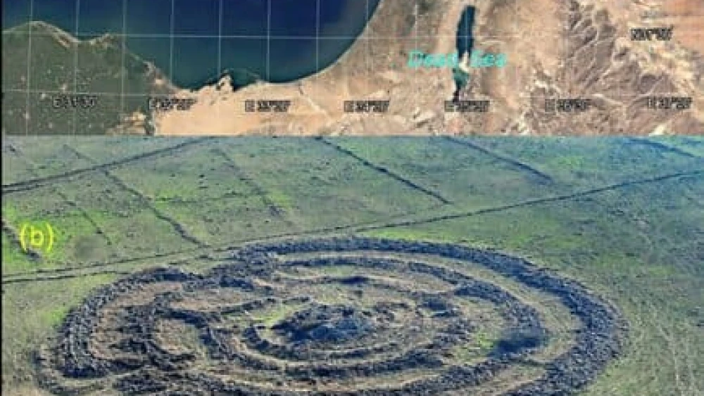Gilgal Refa'im and its location in the Golan Heights. Credit: Tel Aviv University.