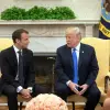 U.S. President Donald Trump and French President Emmanuel Macron at the White House on April 24, 2018. Credit: White House Photo by Shealah Craighead.