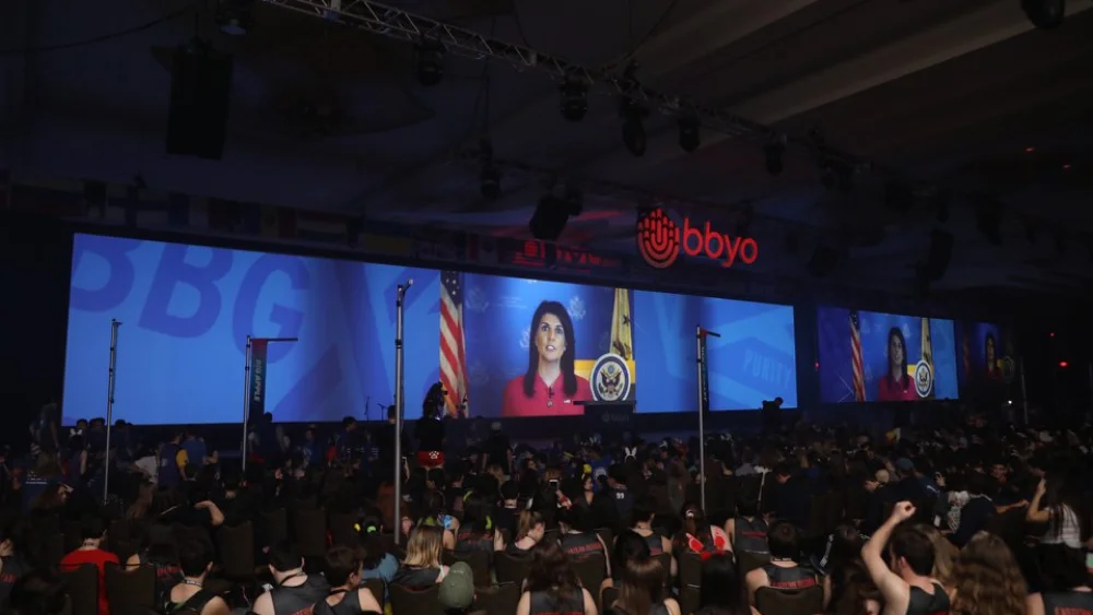 U.S. Ambassador to the United Nations Nikki Haley addressing the BBYO International Convention. Credit: Jason Dixson Photography.