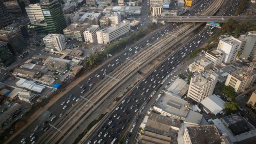 View of the Ayalon highway in Tel Aviv. November 06, 2019. Photo by Miriam Alster/FLASH90