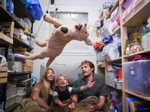 People take cover in a shelter in central Israel as air-raid sirens warn of incoming missile fire from Iran, March 4. 2026. Photo by Chen Leopold/Flash90.