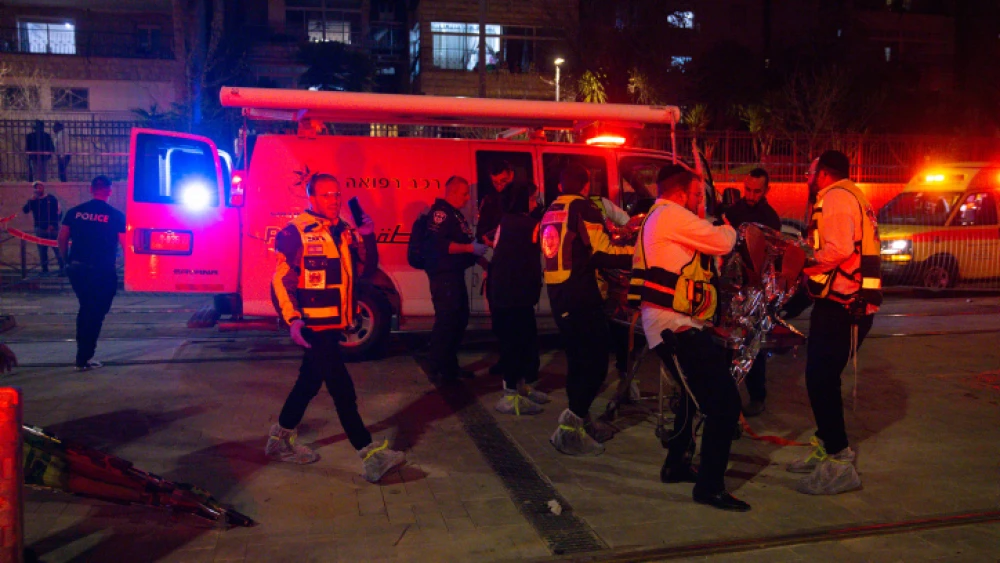Security and rescue forces at the scene of a deadly shooting attack in Jerusalem's Neve Ya'akov neighborhood, Jan. 27, 2023. Photo by Olivier Fitoussi/Flash90.