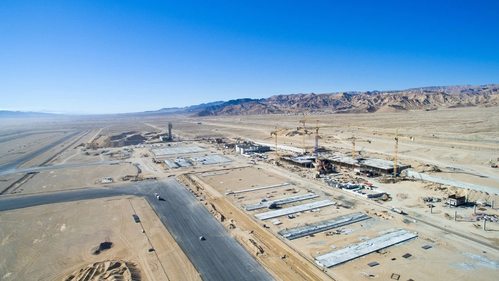 Construction of the new international airport Ramon Airport, which will replace the Eilat airport in southern Israel. Jan. 6, 2016. Photo by Moshe Shai/Flash90.