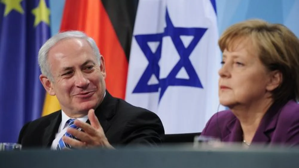 Israeli Prime Minister Benjamin Netanyahu and German Chancellor Angela Merkel in 2011. Credit: EPA/Hannibal Hanschke.