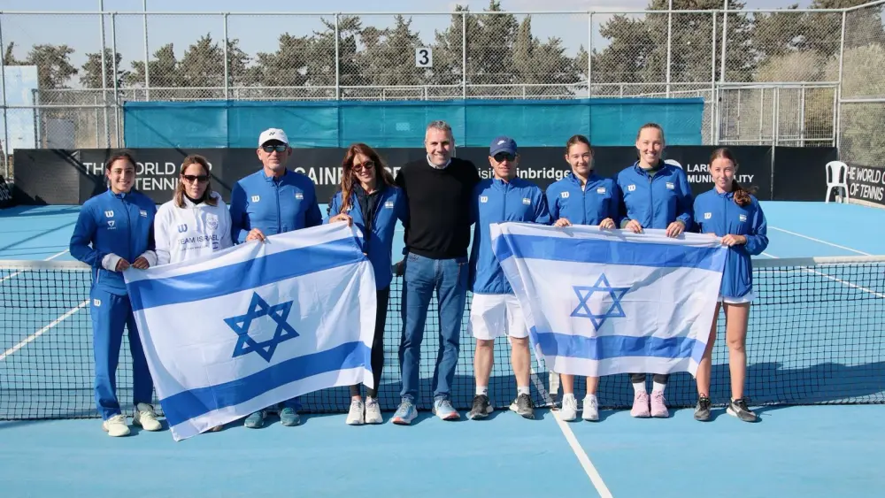 The Israeli women's tennis team in Cyprus, 2025. Credit: Israel Tennis Association.