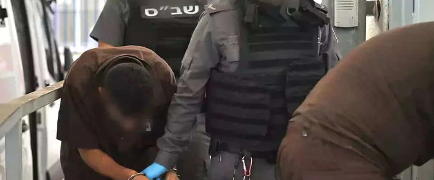 Israel Prison Service guards transport Hamas terrorists who perpetrated atrocities on Oct. 7. Credit: Israel Prison Service.