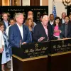U.S. House Majority Leader Steny Hoyer and Republican Leader Kevin McCarthy with a delegation of members of the U.S. House of Representatives at the King David Hotel in Jerusalem on Aug. 11, 2019. Photo by Israel Hadari/Courtesy of AIEF.